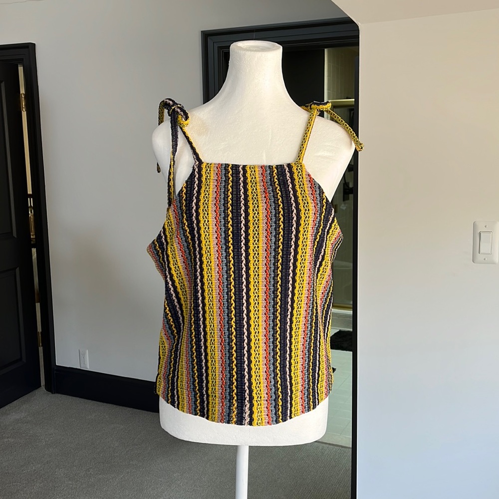 Madewell “Texture and Thread” crochet rainbow tank
